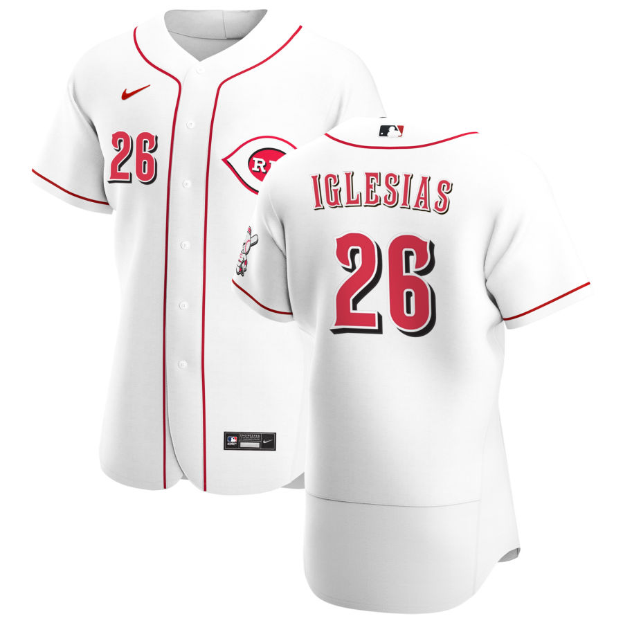 Cincinnati Reds 26 Raisel Iglesias Men Nike White Home 2020 Authentic Player MLB Jersey